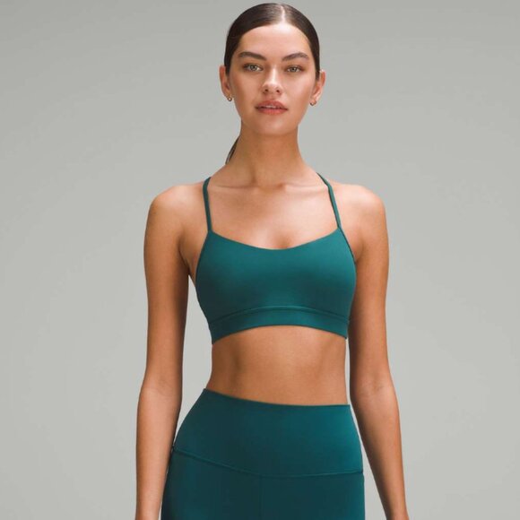 Lululemon Flow Y Bra Nulu *Light Support, A–C Cups in Storm Teal size 8 - Picture 1 of 7